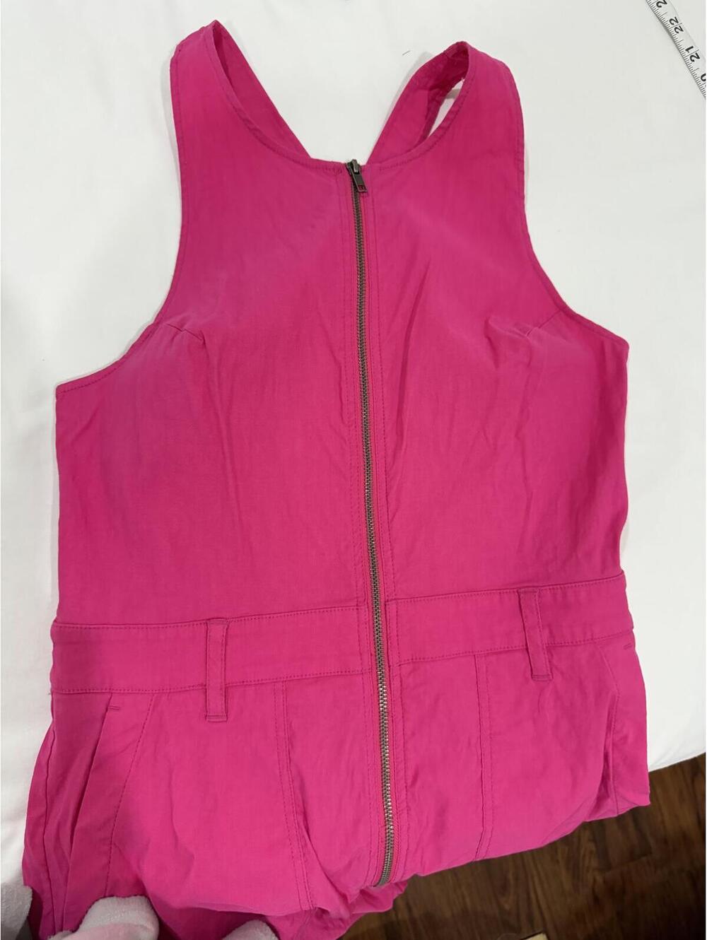 Anthropologie Maeve NWT Pink Zip Front Wide Leg Jumpsuit Sleeveless Retro Siz 10 - Picture 5 of 9